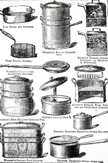Boiling: An engraving depicting various pans