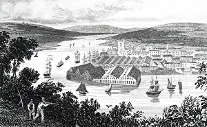 Edgecombe: An engraving depicting a view of Devonport