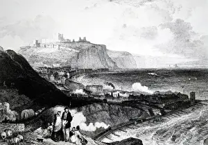 Dover: An engraving depicting a view of Dover from Shakespeare's