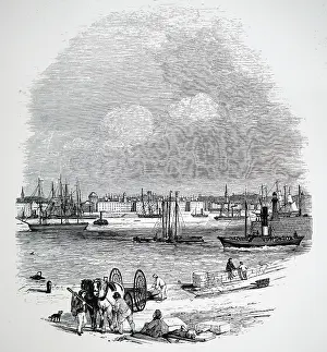 Woodside: An engraving depicting a view of Liverpool