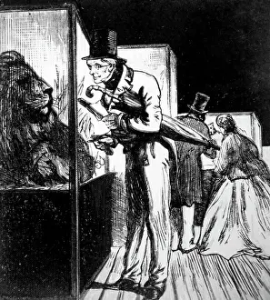 Exhibit: Engraving depicting visitors to a Natural History museum