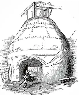 1842: An engraving depicting a wash still