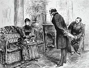 Padded: Engraving depicting a wicker sofa