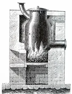 Murdock: An engraving depicting William Murdock's apparatus