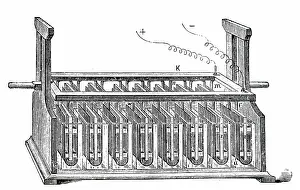 Parallel: Engraving depicting a Wollaston battery