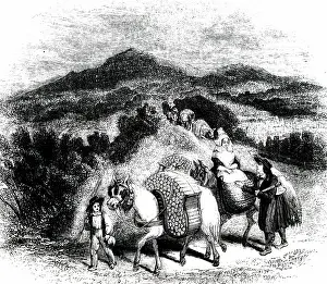 Transporting: An engraving depicting woodcutters in Normandy