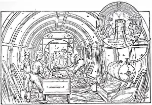 Workmen: Engraving depicting workmen driving the tunnel
