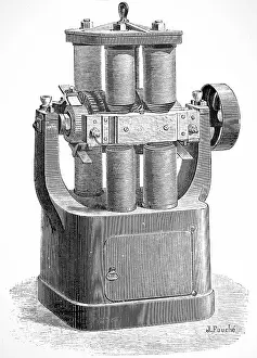 Generator: Engraving depicting Zenobe Gramme's generator