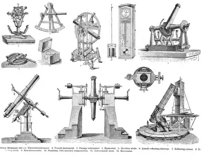 Meridian: Engraving of historical astronomy instruments
