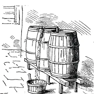 Cask: An engraving of Home Brewing: Cleansing beer after