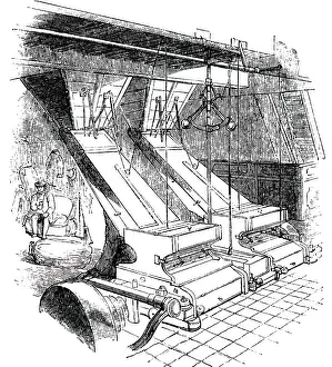 Produce: An engraving of Machines used for crushing malt