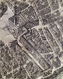 Fondazione Alinari Per La Fotografia: Engraving of a map depicting the Palazzo Vecchio and square