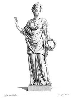 Demeter: Engraving Marble Statue Ceres