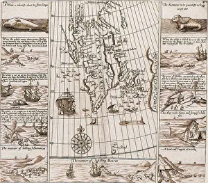 Purchas: Engraving of Maritime Industries, 17th Century