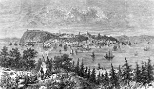 Tipi: Engraving of Quebec and Saint Lawrence River