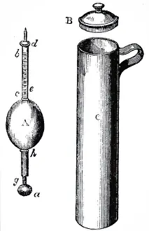 Measurement: An engraving of a Saccharometer and assay jar