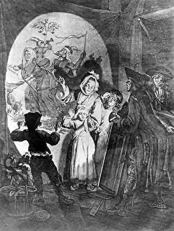Entitled: Engraving with the title La Lanterne Magique