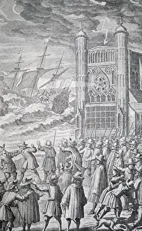Titled: An engraving titled The abolition of monarchy