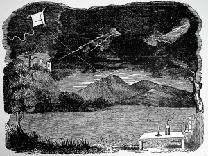 Wires: Engraving titled Electrical Properties of Lightning
