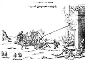 Extinguishing: Engraving of worm-driven fire squirt