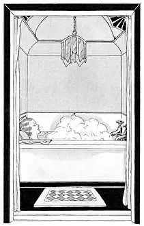 Soothing: Enjoying a soak in the bath, 1930