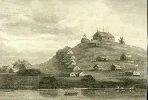 Warehouses: Enontekis at source of the Muonio River, Finland