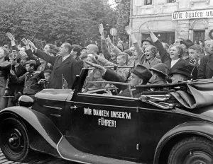 Fuehrer: Enthusiastic people after the occupation of the Sudetenland