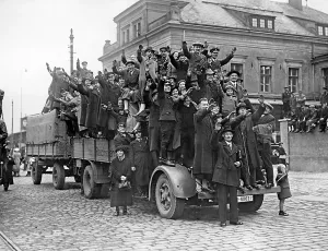 Liberec: Enthusiastic population in Reichenberg, 1938