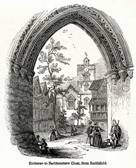 Smithfield: Entrance to Bartholomew Close, from Smithfield