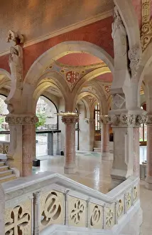 Gargallo: Entrance hall and staircase, Administration Pavilion