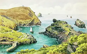 Boscastle: Entrance to the Harbour, Boscastle, Cornwall