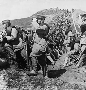 Liaodong Peninsula: Entrenched Japanese soldiers expecting an attack