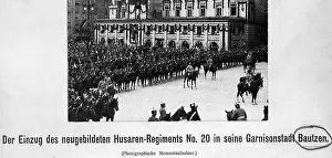 Emil: Entry of the 20th Hussar Regiment in Bautzen, 1910