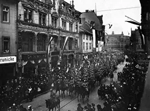 Coburg: Entry of the 6th Mounted Rifles in Erfurt, 1910
