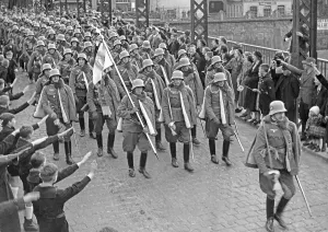 Dragoons: Entry of Austrian dragoons in Bamberg, 1938