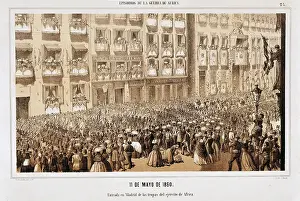 Lithographs: Entry in Madrid of the troops of the African Army