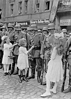 Kreuzburg: entry of the Reichswehr troops in Upper Silesia, 1922