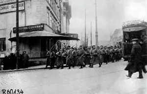 Enters: Entry of russian infantry in Lemberg, 1914