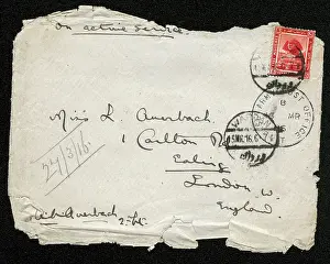 Postmark: Envelope from Egypt addressed to Miss L Auerbach, WW1