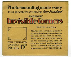 Photographia: Envelope, Johnsons invisible photo corners
