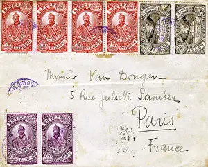 Postmark: Envelope with stamps sent from Addis Ababa to Paris