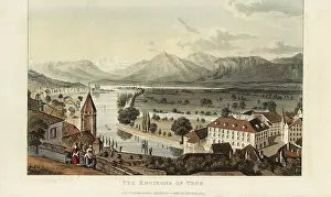 Gabriel Lory: The environs of Thun, showing the town, lake and