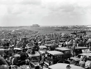 Tattenham: Epsom, Derby Day, view from Tattenham Corner 1928
