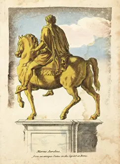 Robert Sayer: Equestrian statue of Roman Emperor Marcus Aurelius