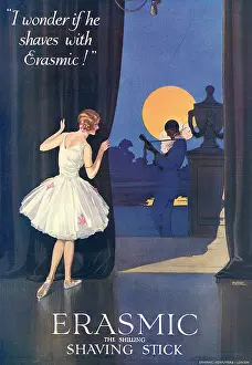 Erasmic: Erasmic Shaving Stick advertisement 1928
