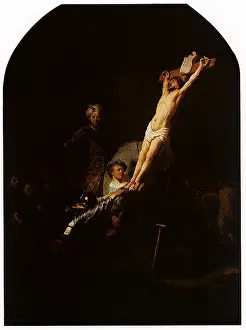 1633: The Erection of the Cross, by Rembrandt