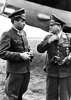 Galland: Erhard Milch speaking with Adolf Galland, 1943