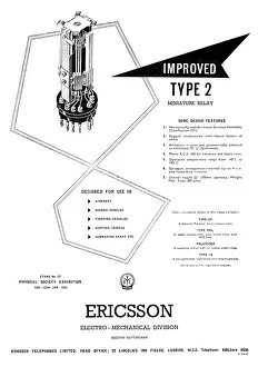Relays: Ericsson Type 2 Miniature Relays