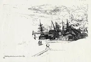 Daubigny: Erith from the balcony of the Yacht Tavern