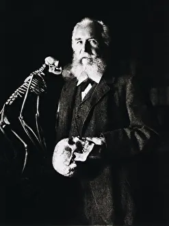 Darwinism: Ernest Haeckel (1834-1919) standing beside ?